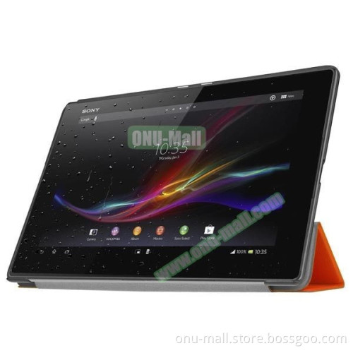 Karst Texture 3 Folding PU Leather Cover Case for Sony Xperia Z4 Tablet Ultra
